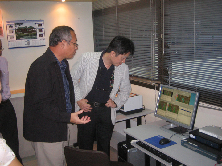 Professor Oki visiting a local weather station radar site with Thai researchers