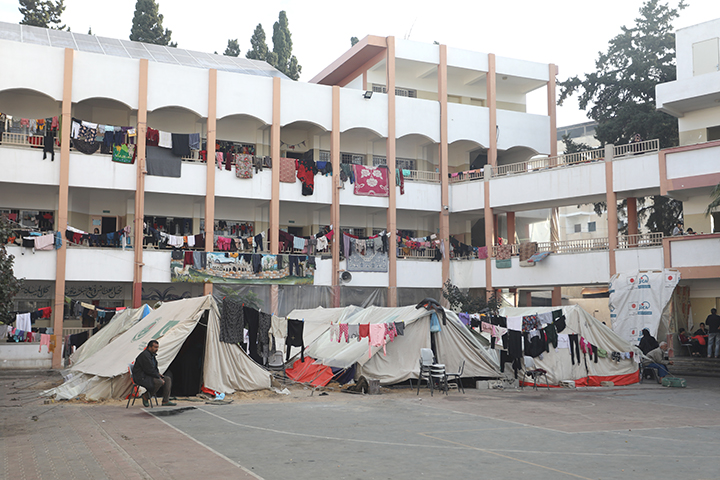 A government shelter in Rafah, southern Gaza.
