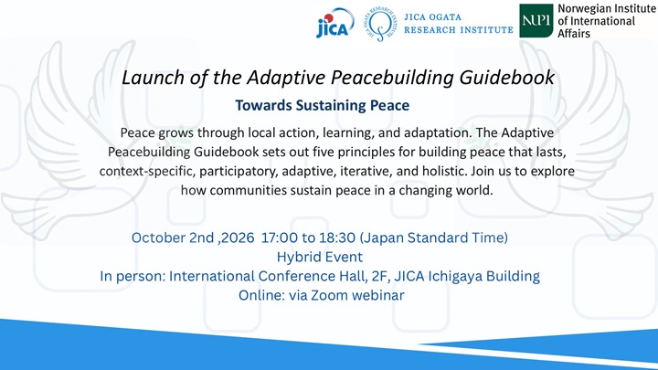 Towards Sustaining Peace: Adaptive Peacebuilding Guidebook Launch Seminar