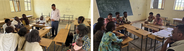Photo: Focus group discussions with the community and students, respectively
