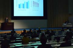 JICA-RI Director Tambo gives a keynote speech