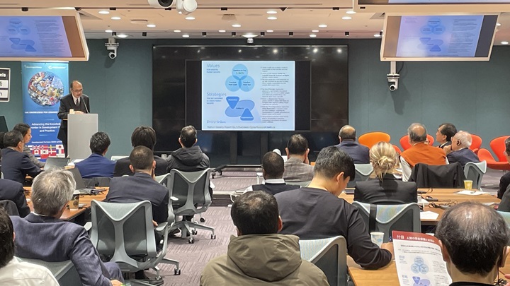 Photo:Executive Director Mine Yoichi of the JICA Ogata Research Institute reflects on human security and resilience.