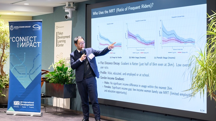 Photo: Yamada Eiji,Senior Research Fellow at the JICA Ogata Research Institute, delivers a presentation. (Photo: The World Bank)