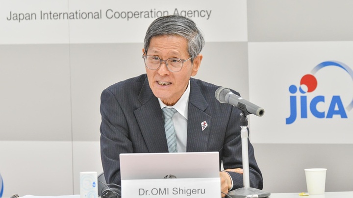 Photo: Omi Shigeru, Chairman, Board of Directors of Japan Anti-Tuberculosis Association