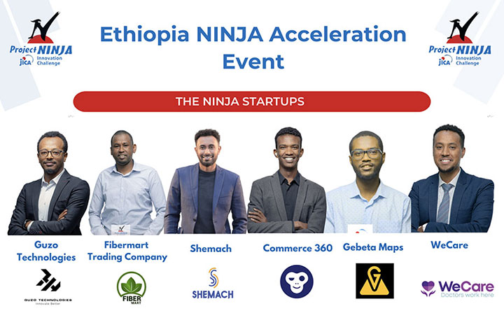 The six startups that participated in the event