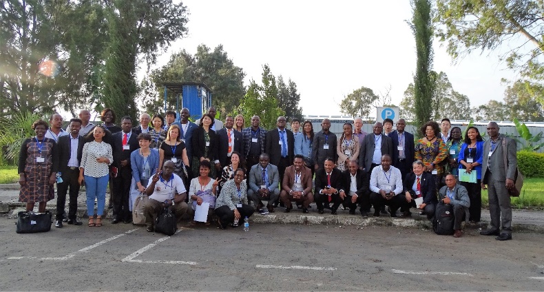 Group picture of the team that visited Anbessa Shoe Share Company 