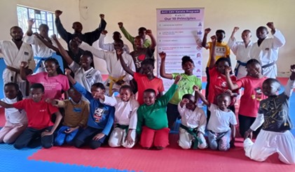 Anti-GBV Karate club members.