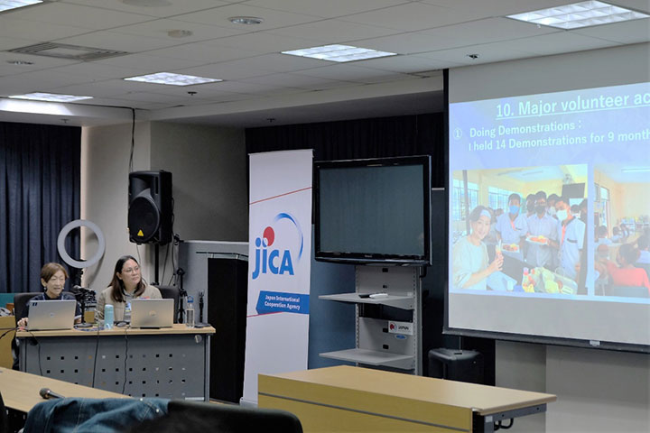 JOCV Miyagawa with counterpart cookery teacher, Rea Digma, shares their accomplishments for the past 12 months.