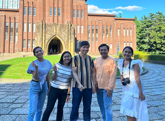 Shanne and Francine (leftmost and rightmost) with JICA scholars studying in Japan.