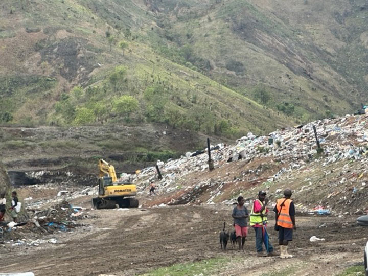 A picture of the land fill site that was redeveloped by JICA through the Promotion of Regional Initiative on Solid Waste Management (J-PRISM) project.