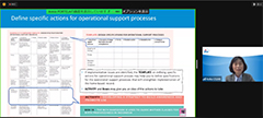 Mme Osaki (JICA) lors du webinaire sur la qualité des soins