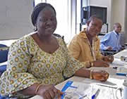 Ms. Marietta M. Yekee and Mr. William Dakel Sr., who attended a three-week training course in JICA Tokyo