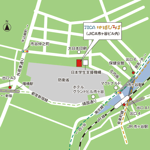 JICA地球ひろば周辺地図