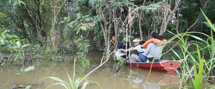 小船に乗ってアマゾンの奥地へ。フィールドミュージアムができれば、エコツーリズムも可能に