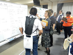 災害拠点病院での診察をテーマにした講義。
