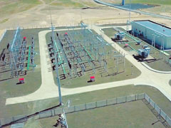 ツェツィー風力発電所の変電所。電圧を調整する施設。