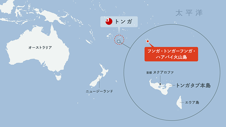 トンガの位置を示す地図