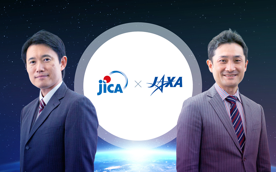 高樋俊介・JICAガバナンス・平和構築部STI・DX室長と中村全宏・JAXAバンコク駐在員事務所長