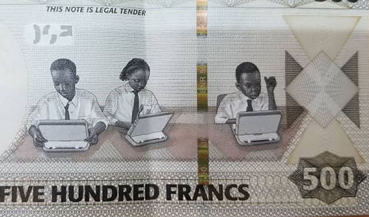 ルワンダの500フラン札