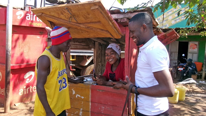 A researcher (on the right) conducts the endline study targeting adolescents that started in September 2024.