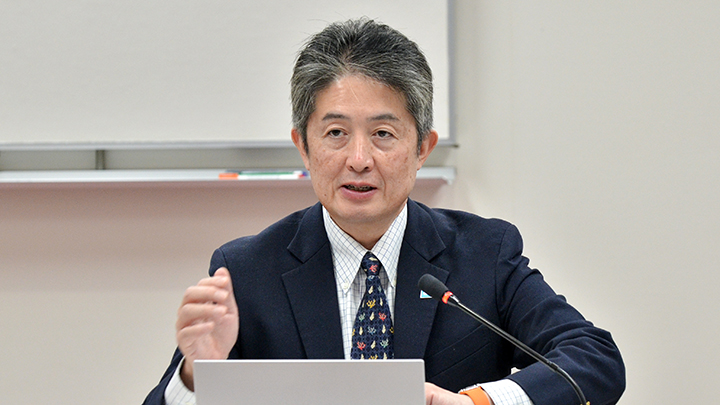 講演した東京大学の沖大幹教授（JICA緒方研究所特別客員研究員）