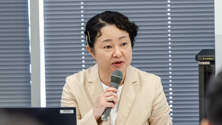 写真：モデレーターを務めたJICA緒方研究所の亀井温子副所長