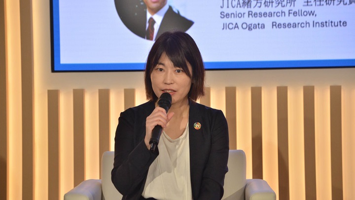 写真：愛知県豊田市の取り組みを発表した未来都市推進課の泉川雅子副主幹