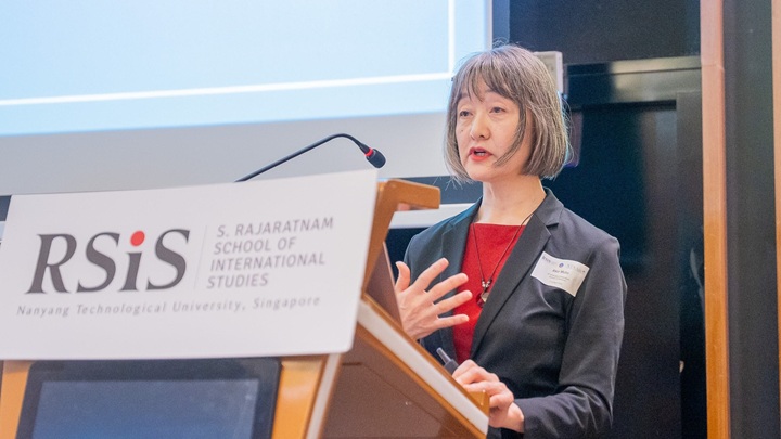 写真：武藤専任研究員はパネル「WPS, Human Security and Peace Building in the Indo-pacific」で発表