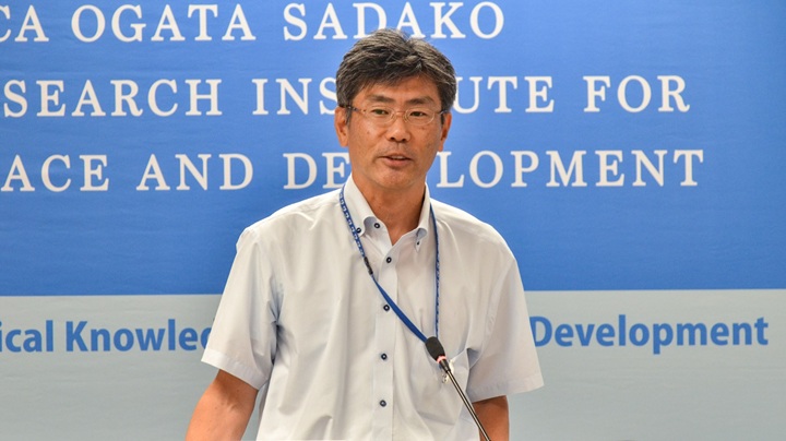 写真：閉会のあいさつに立ったJICA人間開発部の森下拓道部長