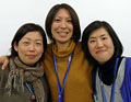 【写真】JICA北九州デスク　橋口　恵利子（はしぐち　えりこ）さん、JICA鹿児島デスク　力竹　貴子（りきたけ　たかこ）さん、JICA大分デスク　川崎　典子（かわさき　のりこ）さん