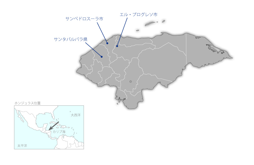 イラマ橋及びデモクラシア橋建設計画の協力地域の地図