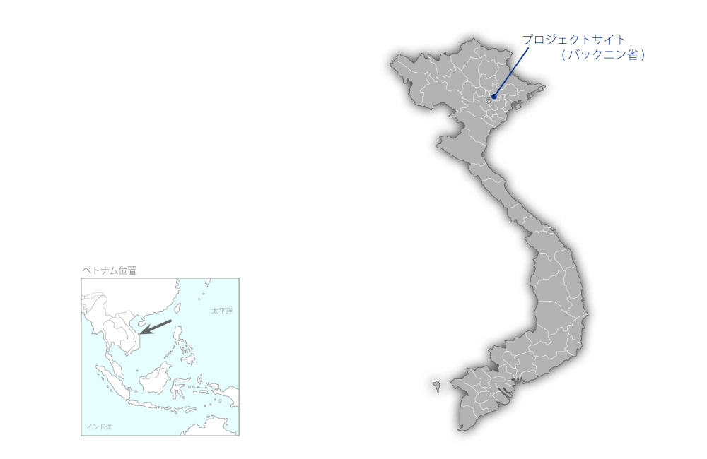 タンチ地区農村排水改善計画（第3期）の協力地域の地図
