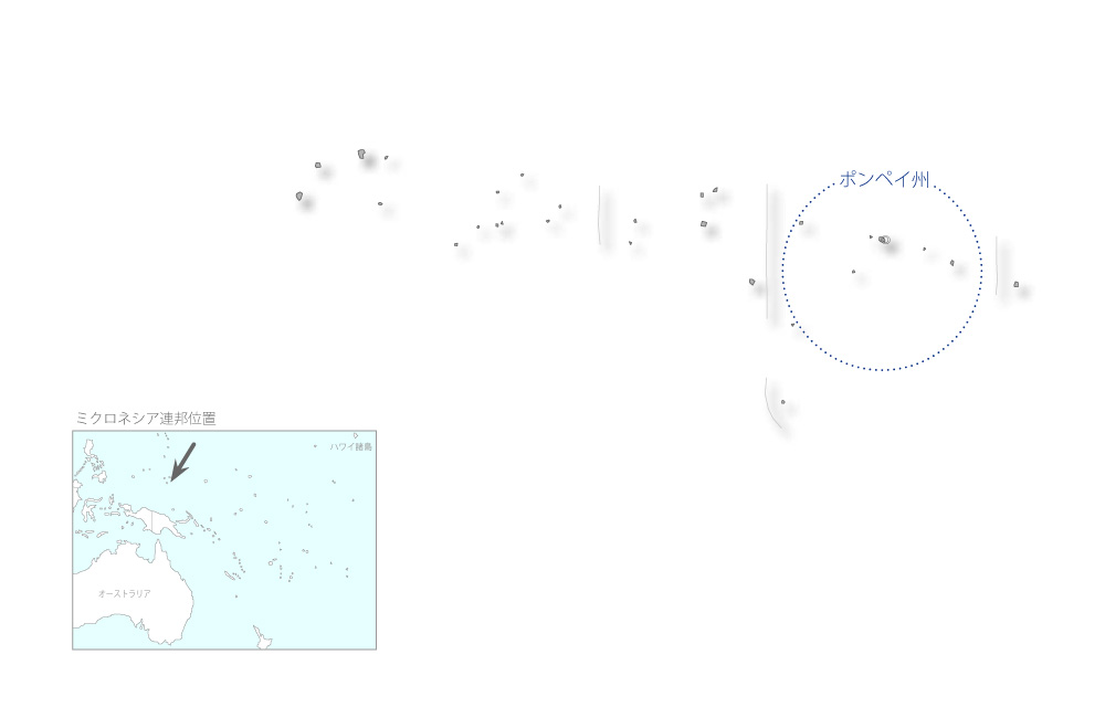 ポンペイ州タカティック漁港整備計画（2/2）の協力地域の地図