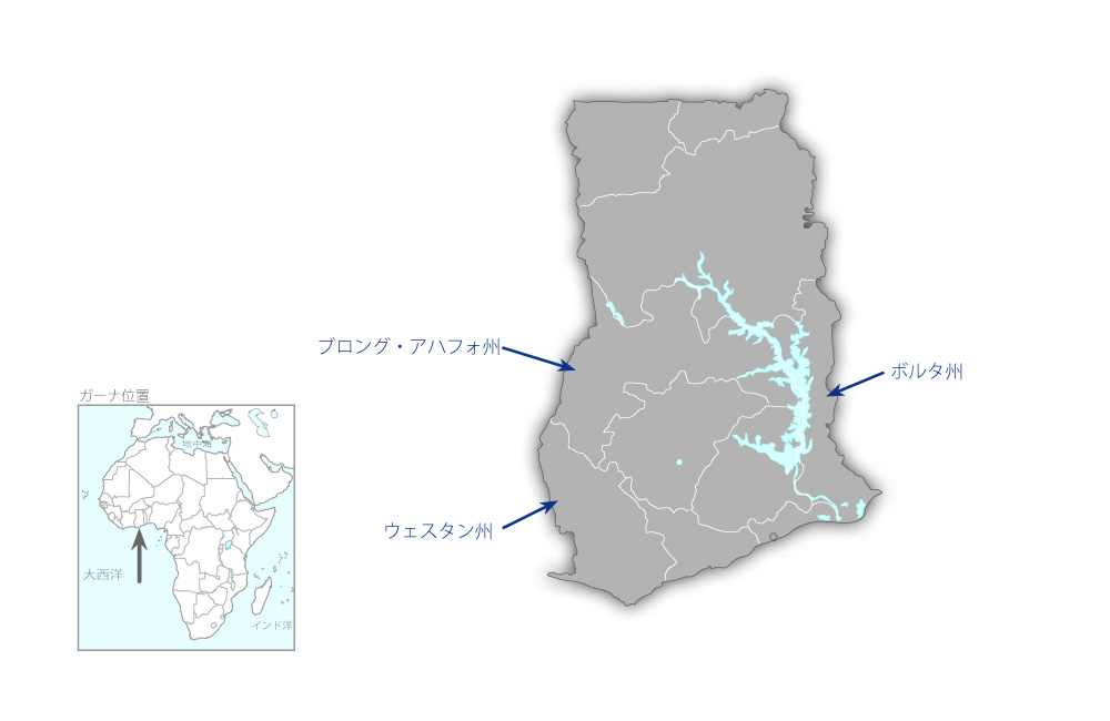 地方基礎医療改善計画の協力地域の地図