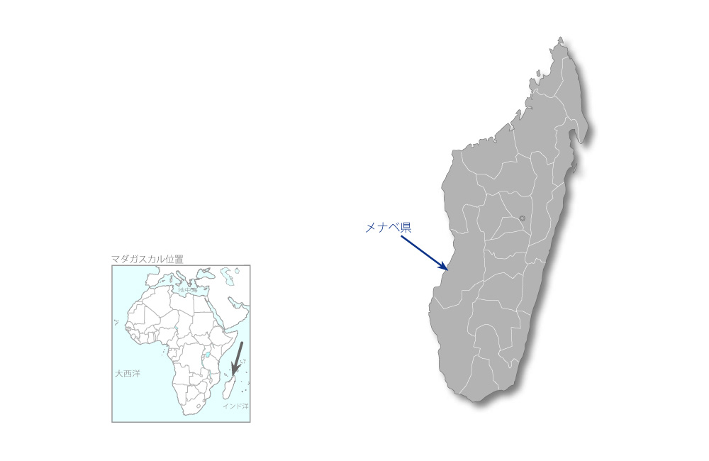 第二次南西部地下水開発計画（第1期）の協力地域の地図