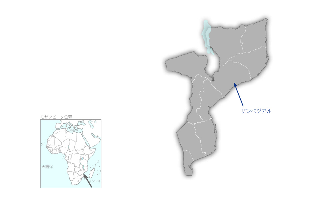 ザンベジア州地下水開発計画（第1期）の協力地域の地図