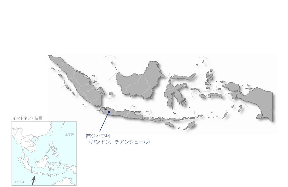 酪農技術改善計画の協力地域の地図