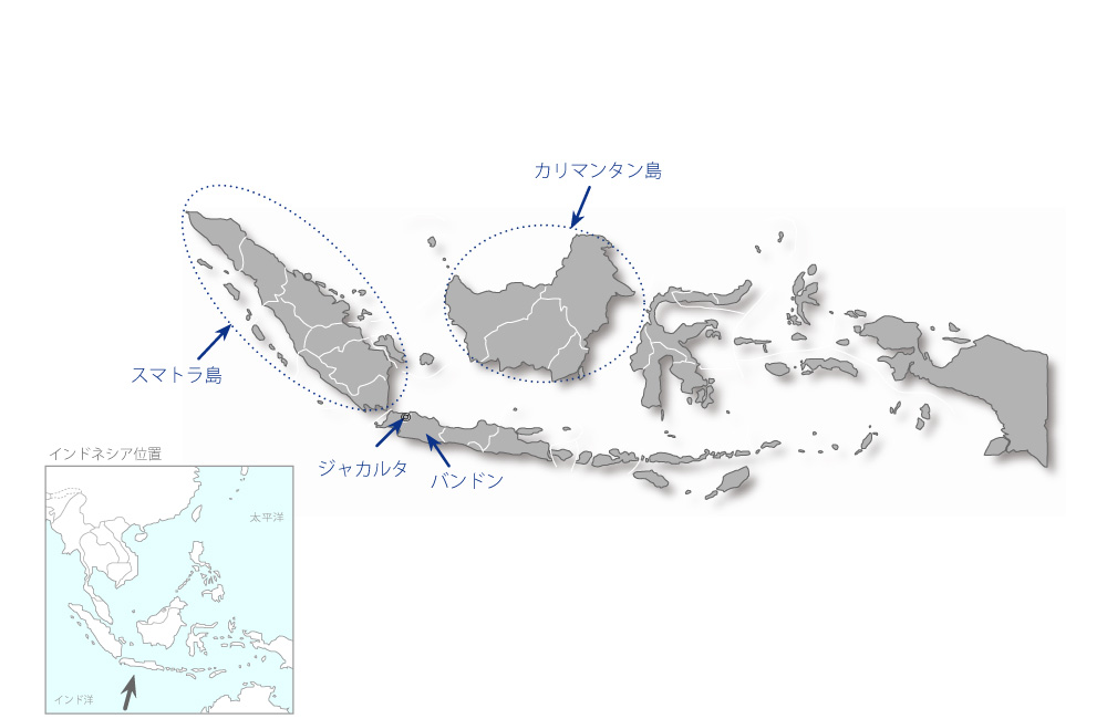 高等教育開発計画の協力地域の地図