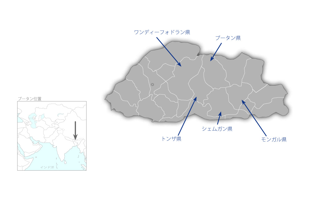 橋梁架け替え計画の協力地域の地図