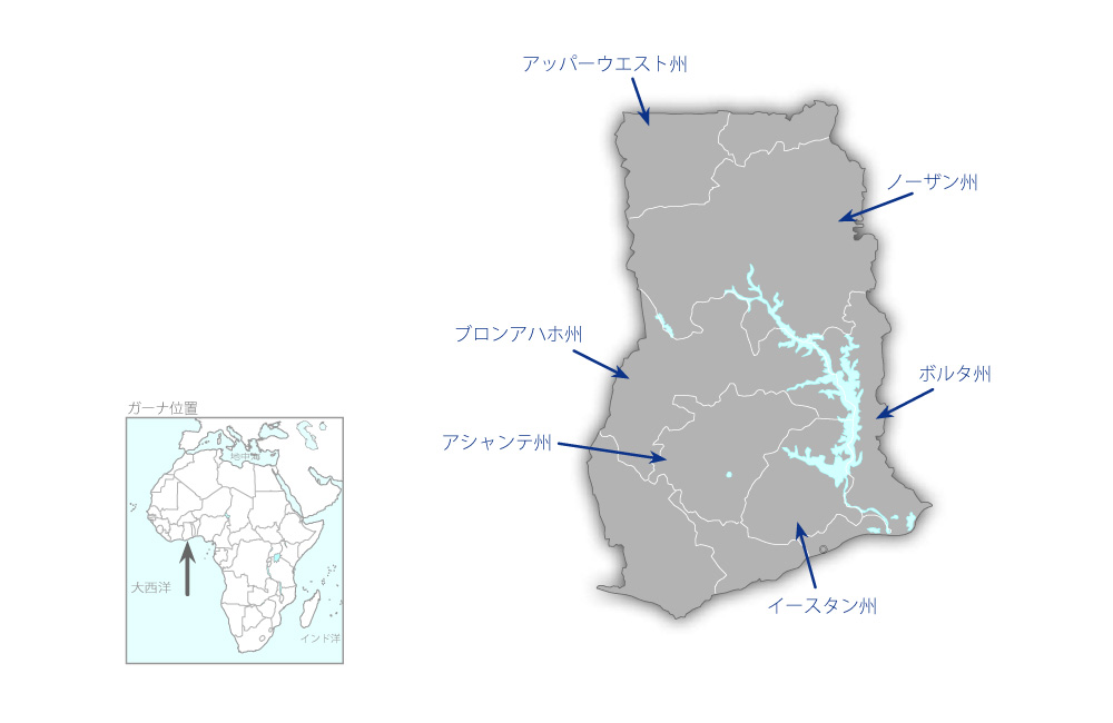 小中橋梁建設計画の協力地域の地図