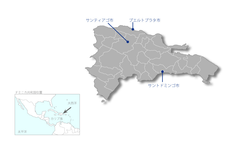 都市近郊初等教育施設建設計画の協力地域の地図