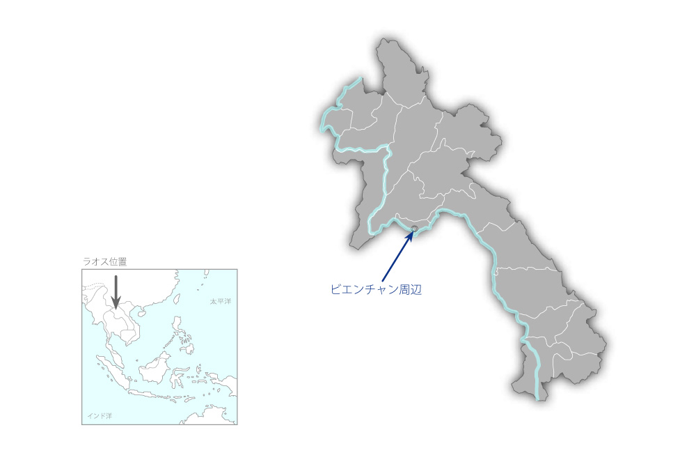 ナムグム第一発電所補修計画の協力地域の地図