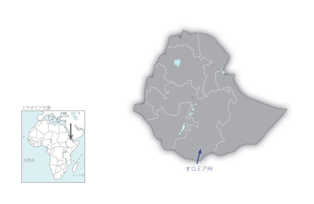 第二次幹線道路改修計画（第2期）の協力地域の地図