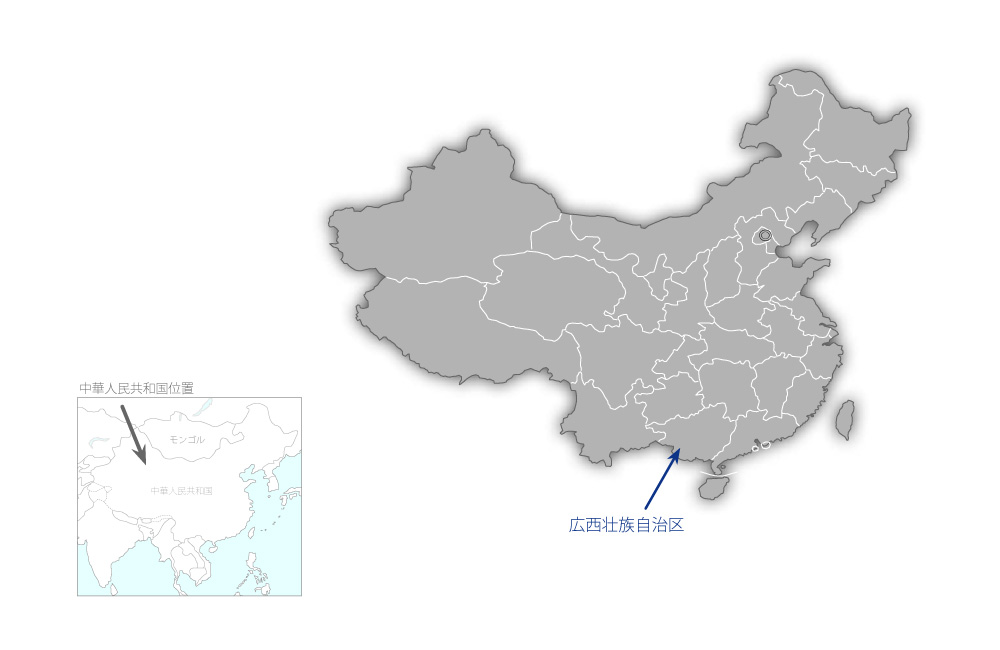 広西天湖貧困区貧困救済計画の協力地域の地図