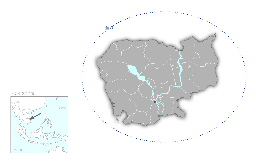 第三次地雷除去活動機材整備計画の協力地域の地図