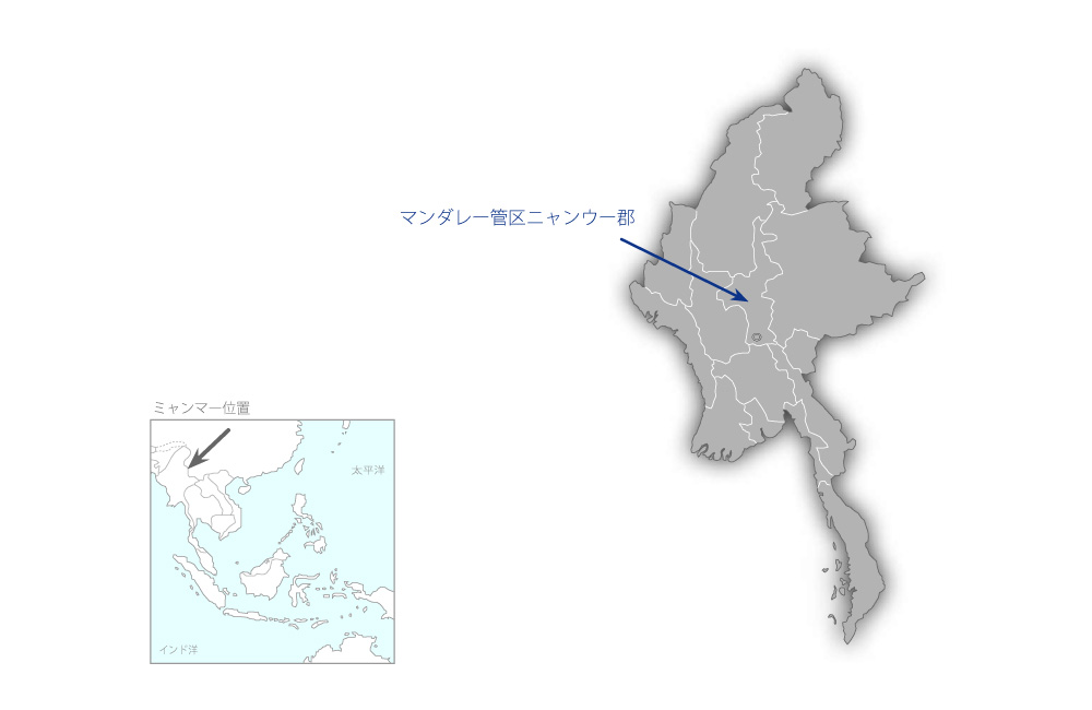 中央乾燥地植林計画（第1期）の協力地域の地図