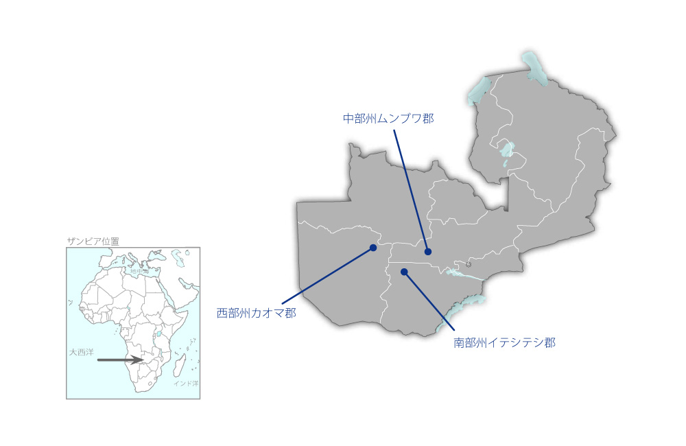 旱魃地域給水計画（第3期）の協力地域の地図