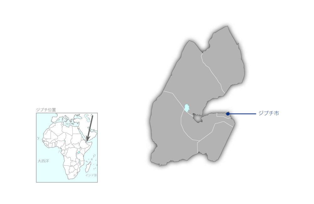 ジブチ市都市給水計画（第2期）の協力地域の地図