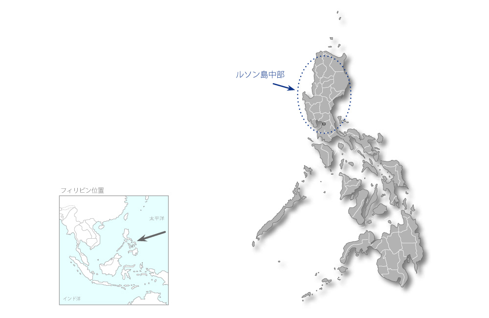 第六次教育施設拡充計画（第1期）の協力地域の地図