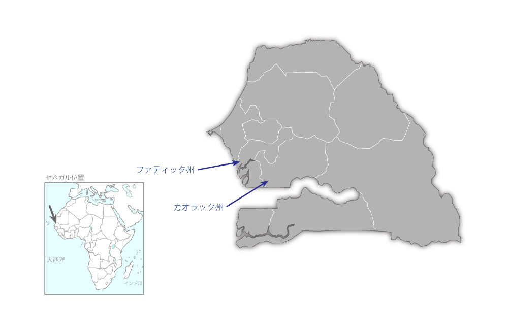 第四次小学校教室建設計画（第3期）の協力地域の地図